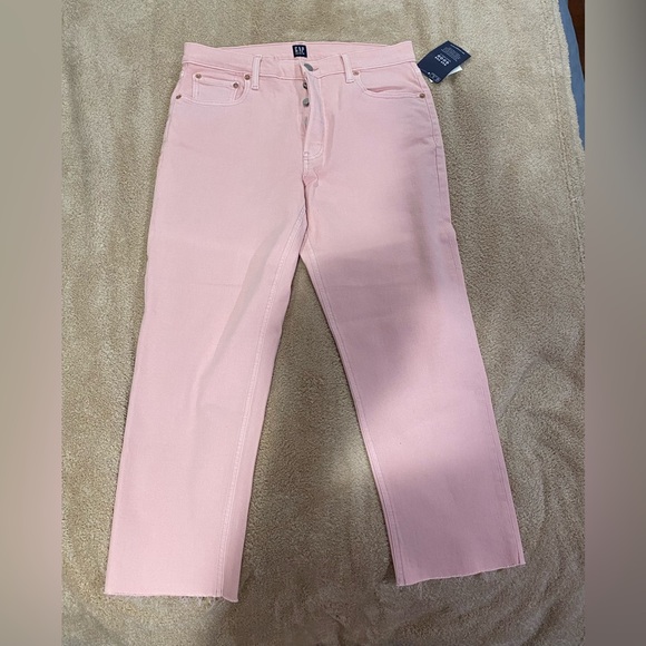 NWT GAP High-Rise Straight Jeans in pastel Pink 🍬 - Picture 1 of 3